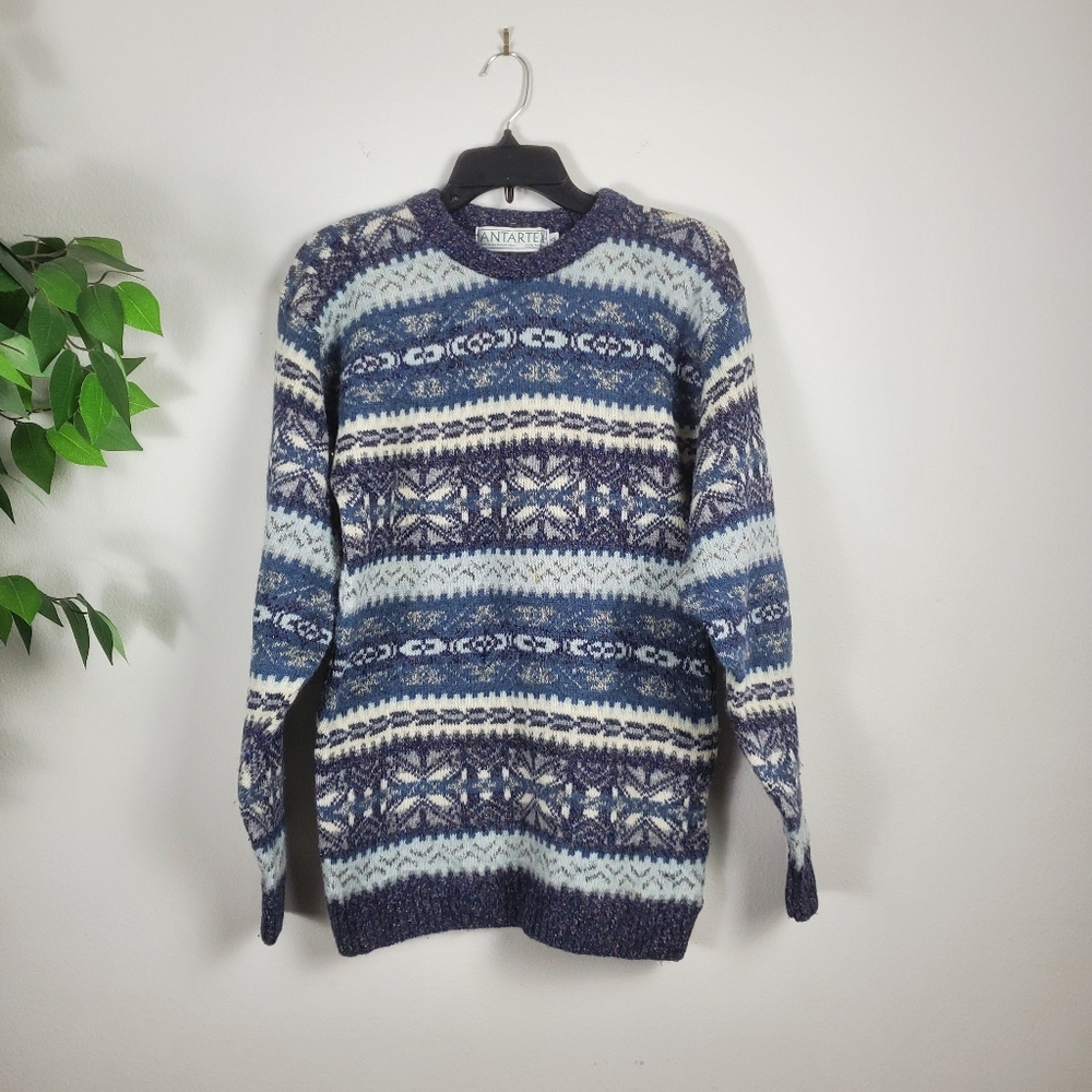 Vintage ANTARTEX Country Mens Wool Silk Crewneck Sweater SMALL